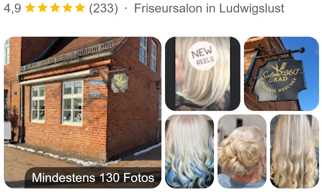 Google-Profilansicht vom Salon 360 Grad in Ludwigslust